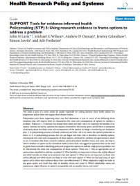 SUPPORT Tools for evidence-informed health Policymaking (STP) 5: Using research evidence to frame options to address a problem