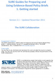 SURE Guides for Preparing and Using Evidence-Based Policy Briefs 1. Getting started