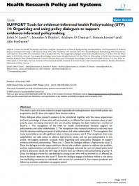 SUPPORT Tools for evidence-informed health Policymaking (STP) 14: Organising and using policy dialogues to support evidence-informed policymaking